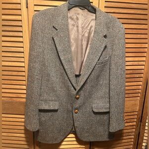 Vintage Milnburn Classic Brown and Tan Herringbone Tweed Blazer